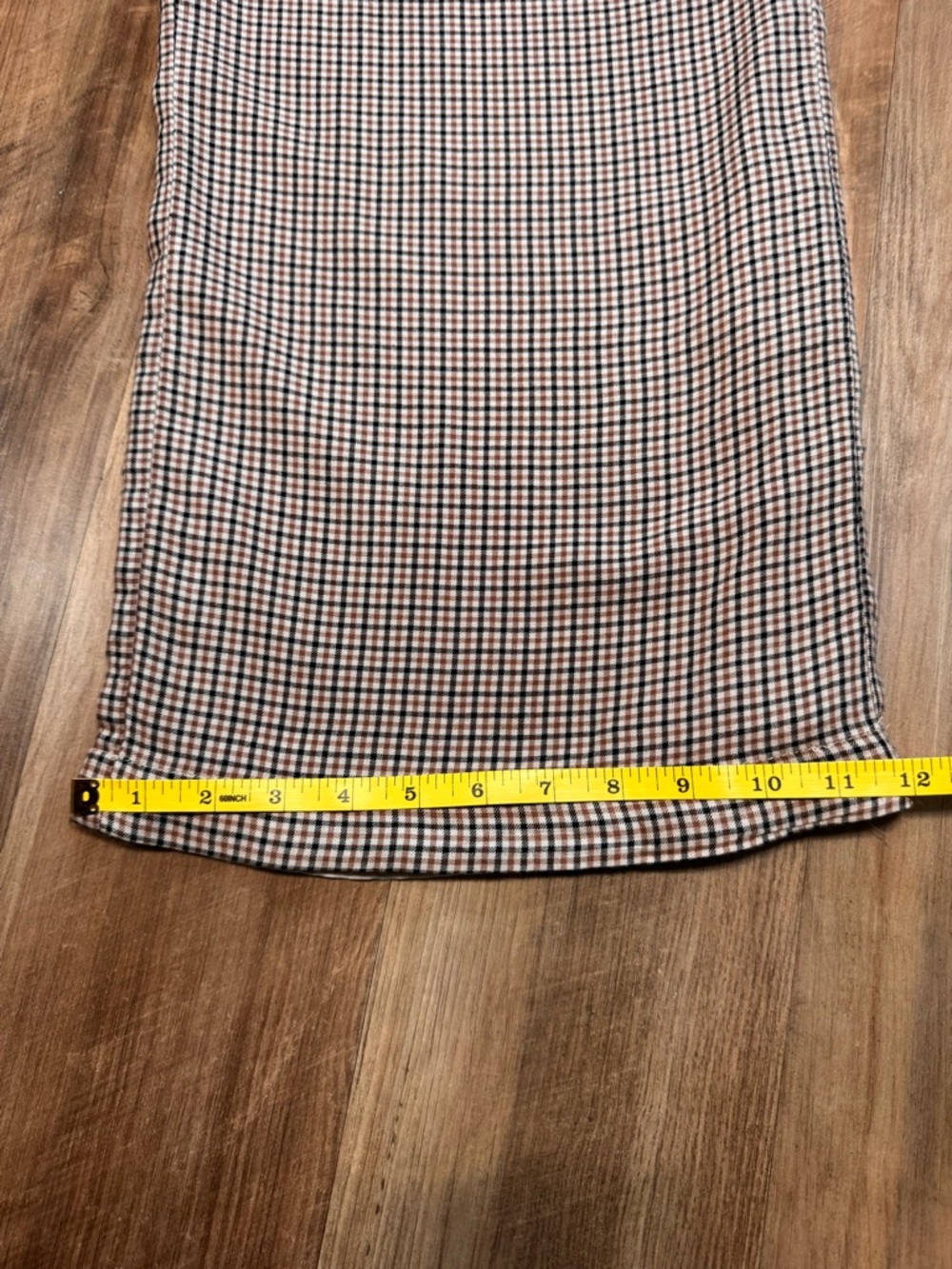 Kenzie + Francesca’s Brown and Cream Plaid Wide-Leg Pants, Size Large - Picture 6 of 16